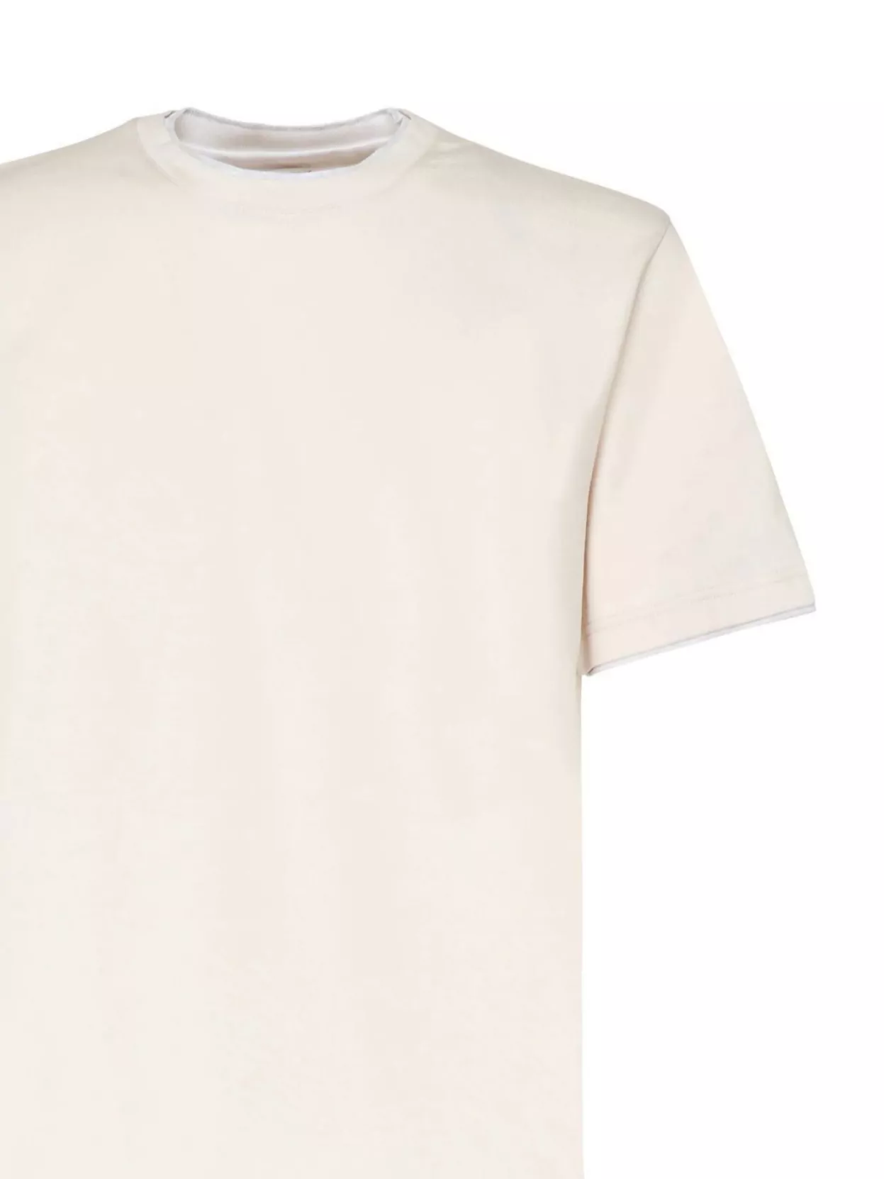 Eleventy Sand Cotton Crew Neck T-Shirt