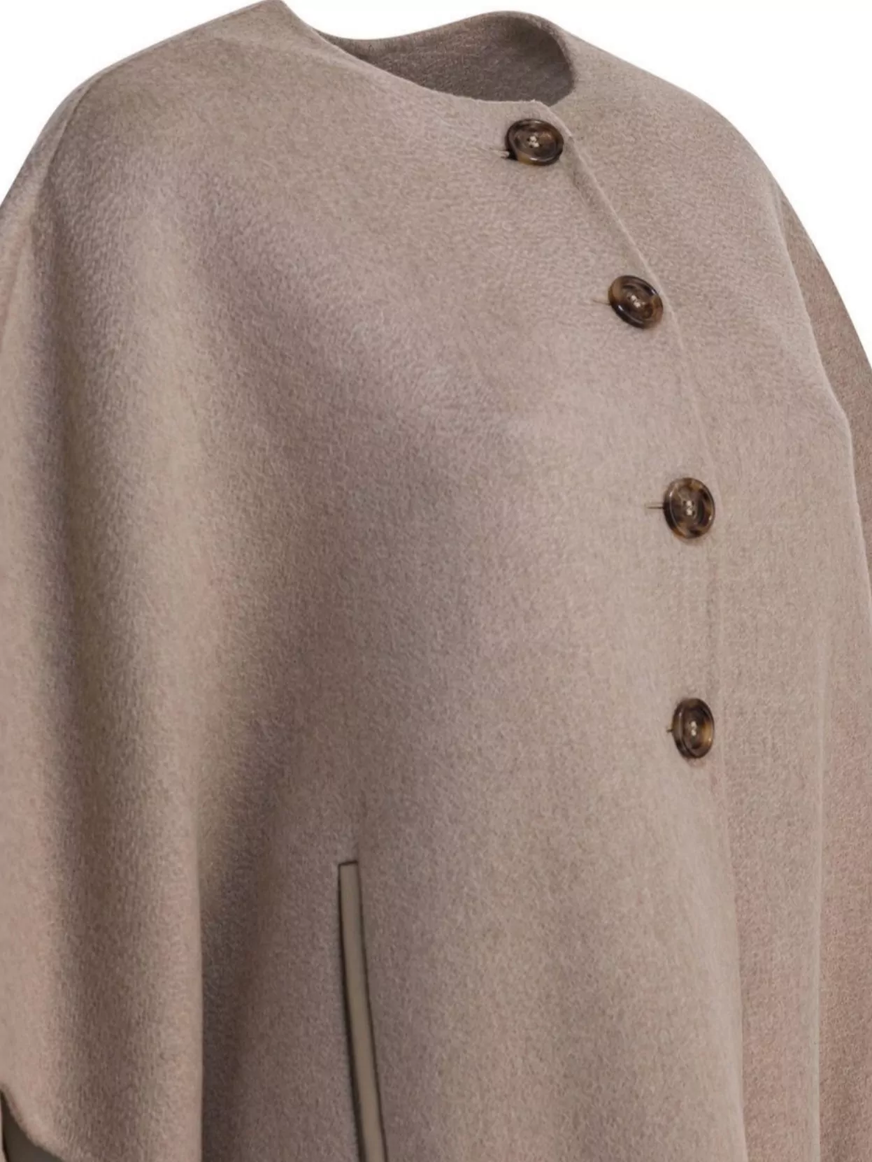 Max Mara Cashmere Midi Length Cape Featuring Pockets