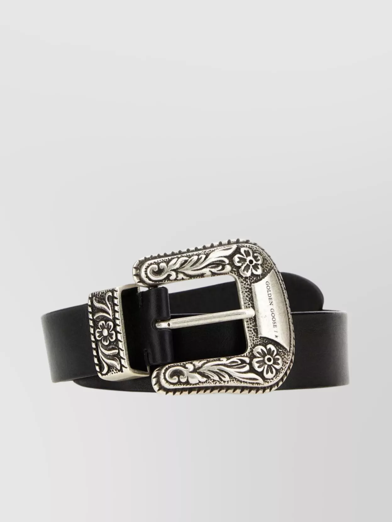 Shop Golden Goose Western Lace Belt In Luxurious Leather In Black