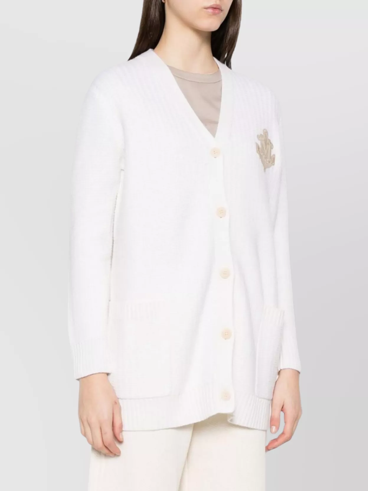 Max Mara Ribbed Knitwear Cardigan With Pockets