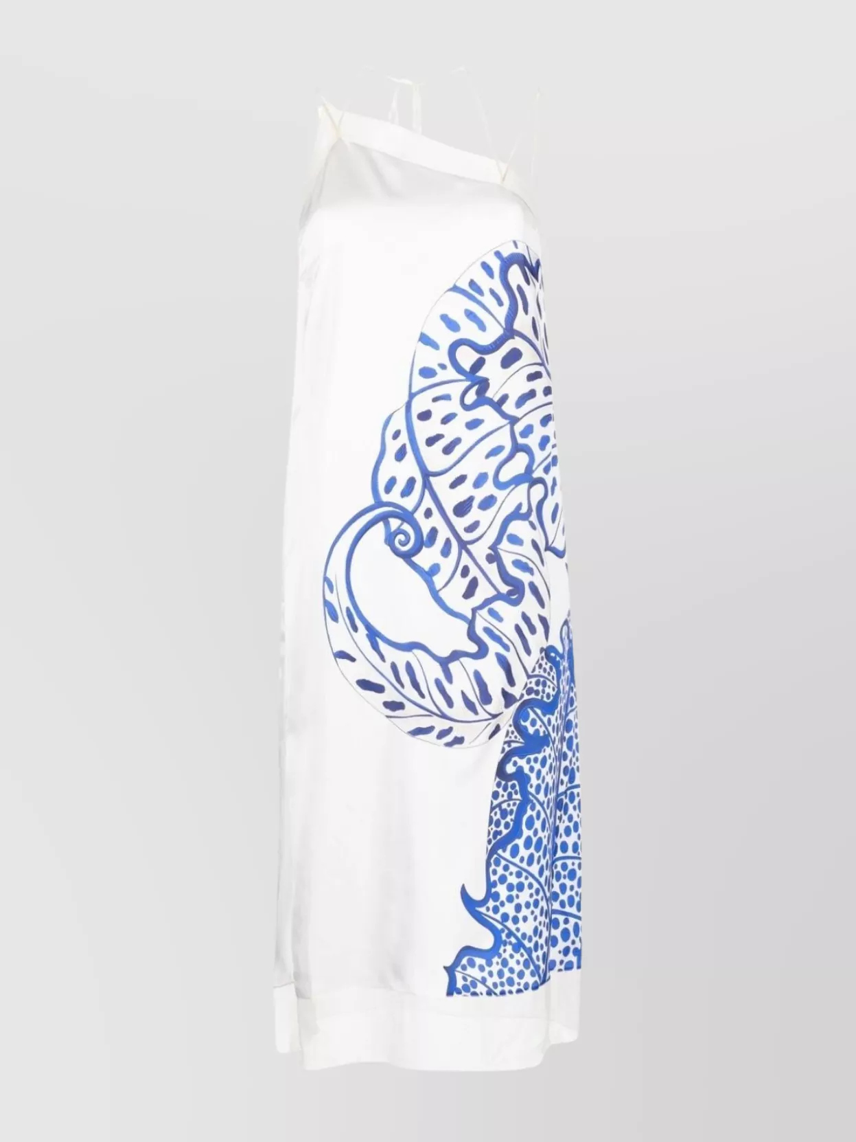 Shop Ferragamo Midi Dress With Sleeveless Spaghetti Straps In White
