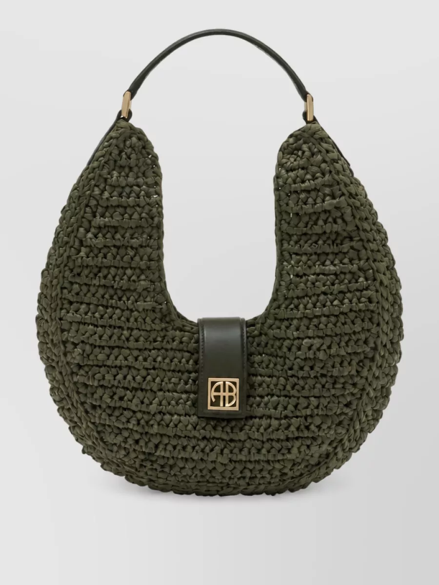 Anine Bing cotton monogram bucket bag