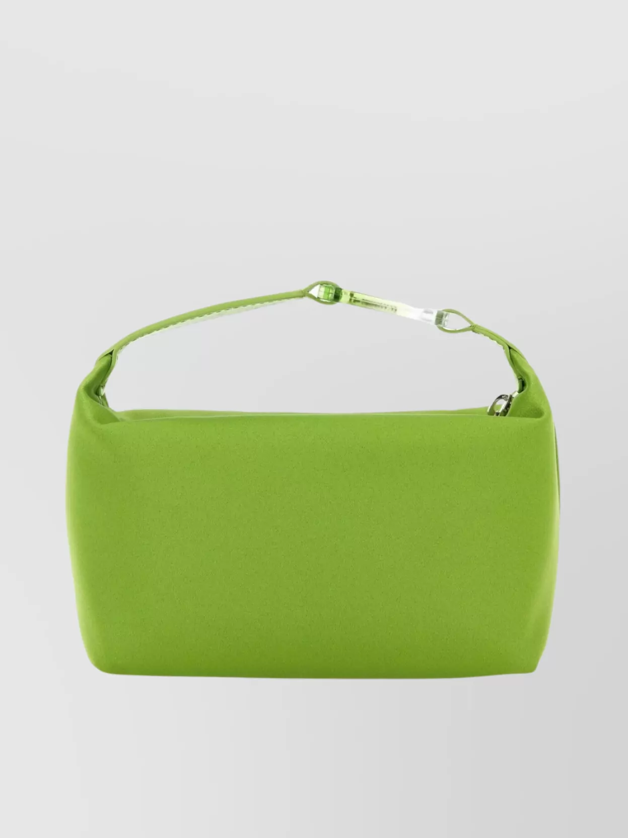 Shop Eéra Satin Moonbag With Leather Handle And Chain Strap In Green