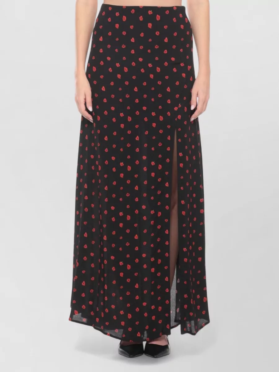 Mar De Margaritas Floral-Print Flared Midi Skirt