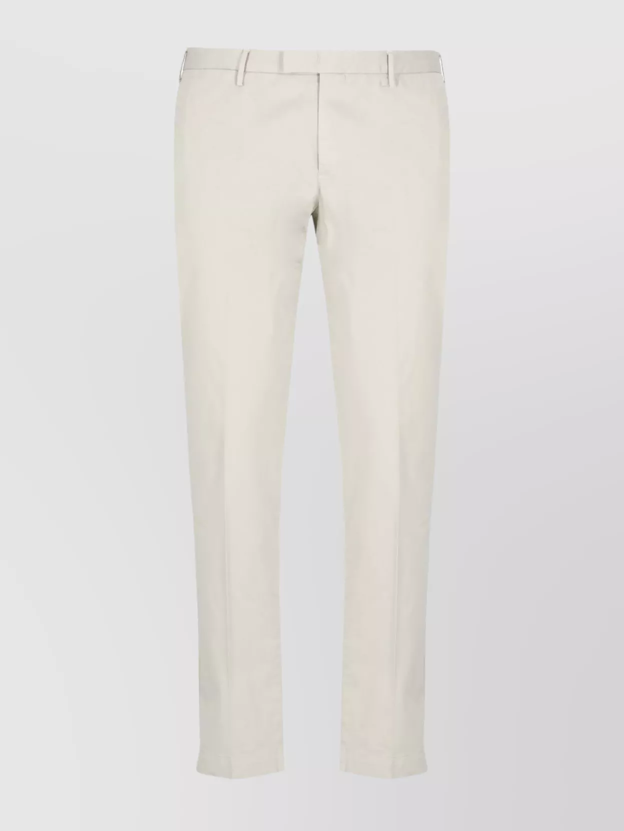 Pt Torino Straight Cotton Trousers Belt Loops In White
