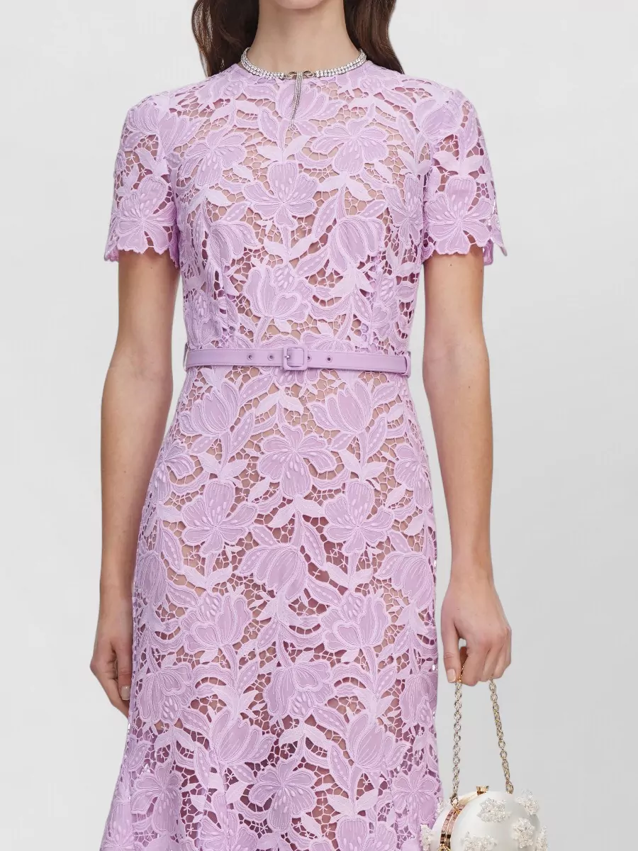 Self-Portrait Lace Fitted Midi Dress