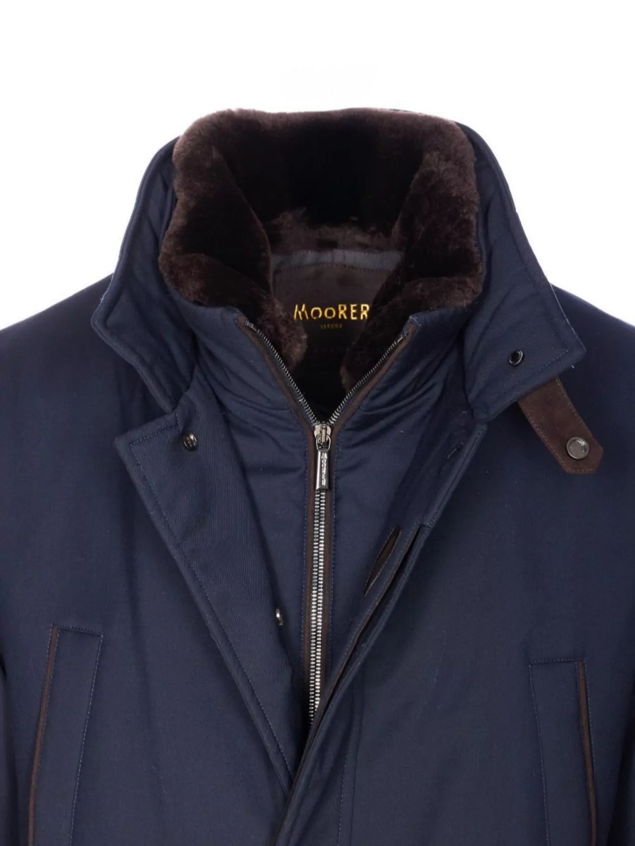 Moorer Short Jacket Featuring High Collar And Pockets