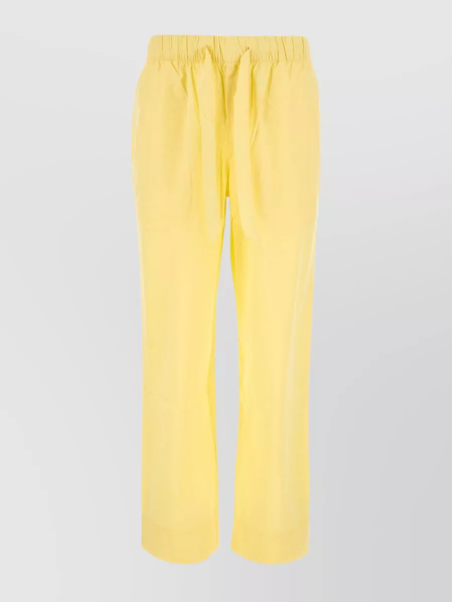 Shop Tekla Organic Cotton Lounge Pant With Elastic Waist In Yellow