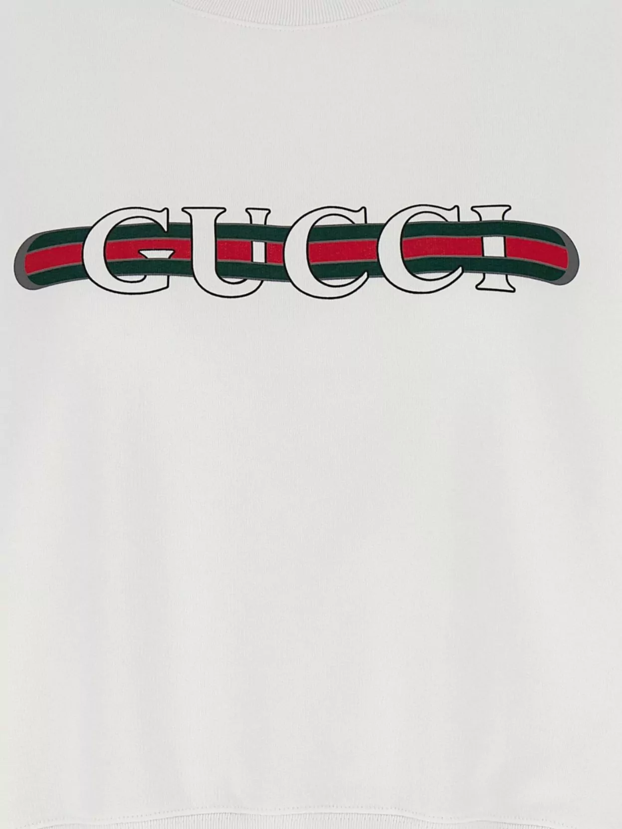 Gucci Crew Neck Sweatshirt With Ribbed Cuffs And Hem