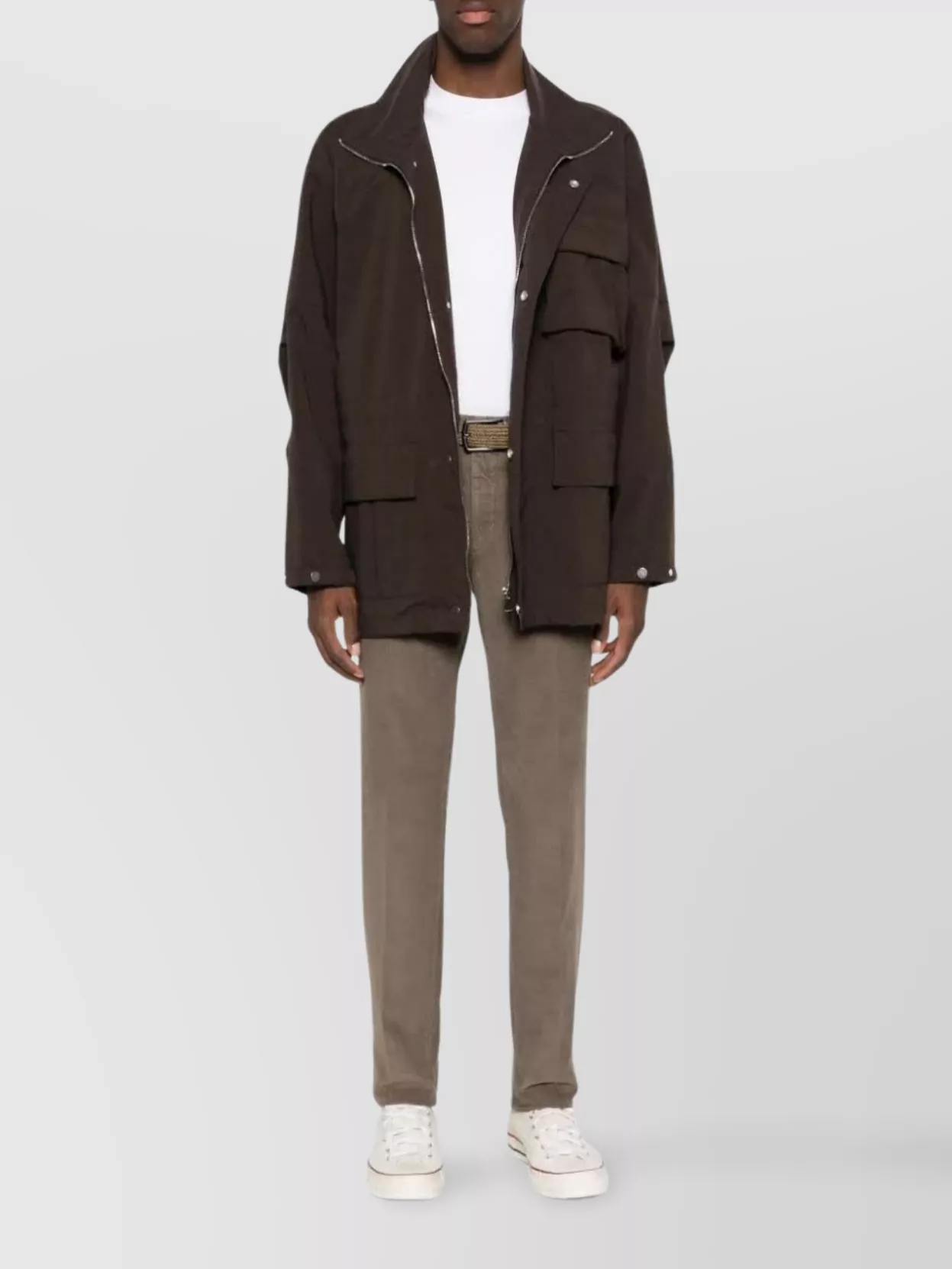 Incotex Corduroy Straight Leg Trousers In Brown