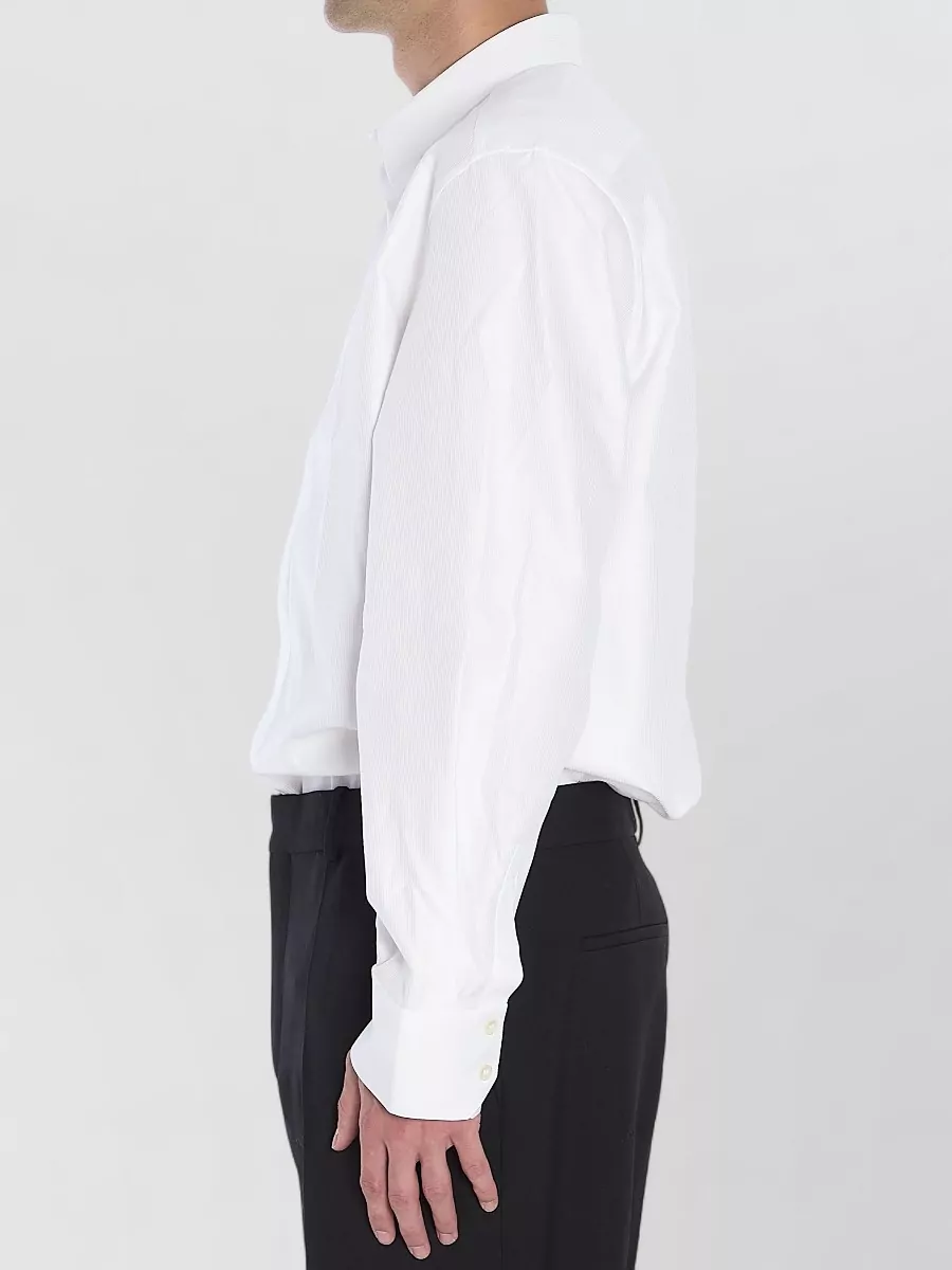 Saint Laurent Shirt Striped Cotton Poplin Pointed Collar