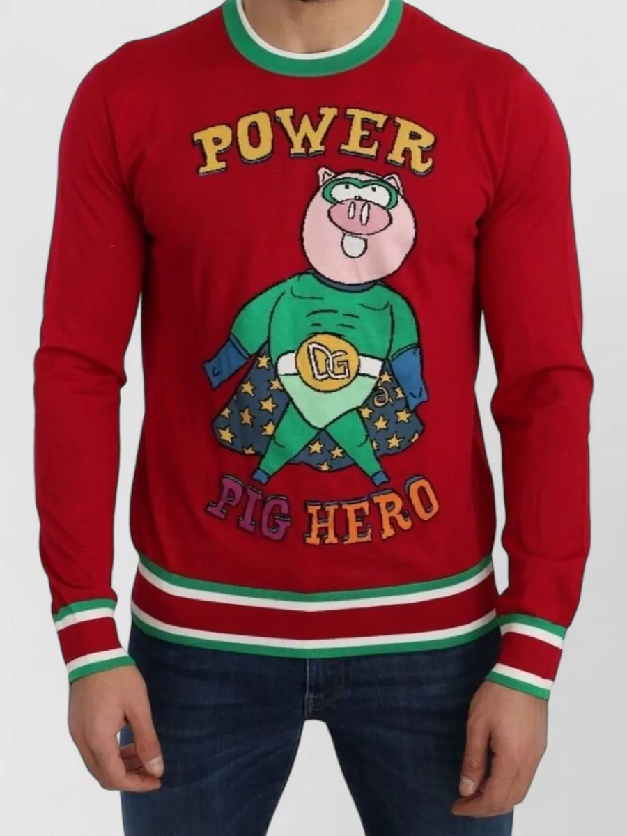 Dolce&Gabbana Wool silk intarsia knit sweater