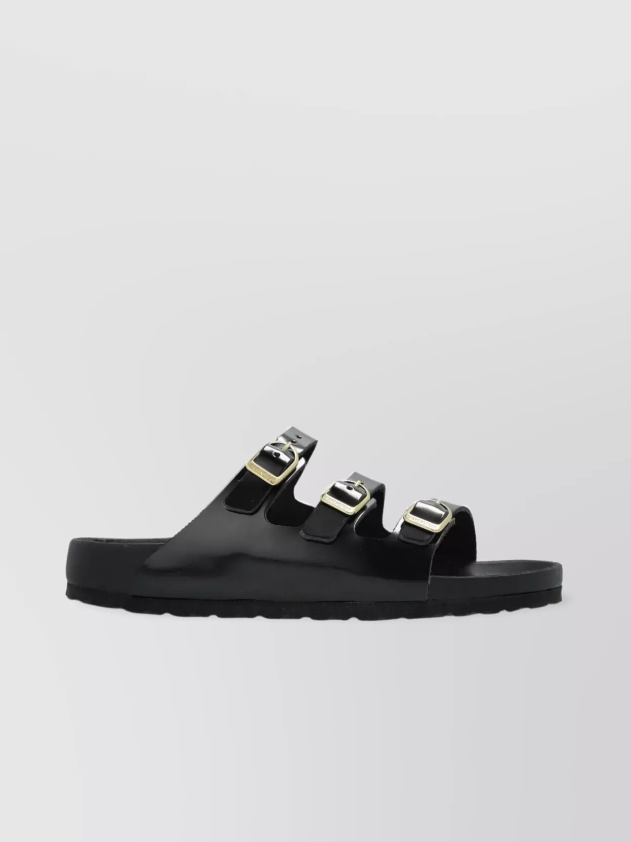 Birkenstock Shiny Triple Buckle Flat Sandals