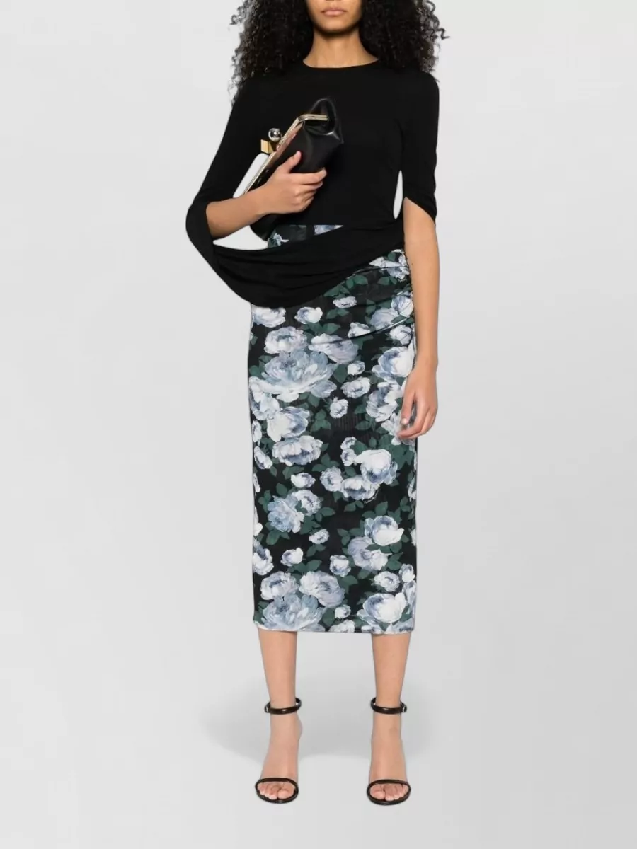 Stella Mccartney Rose Garden High Waist Midi Skirt