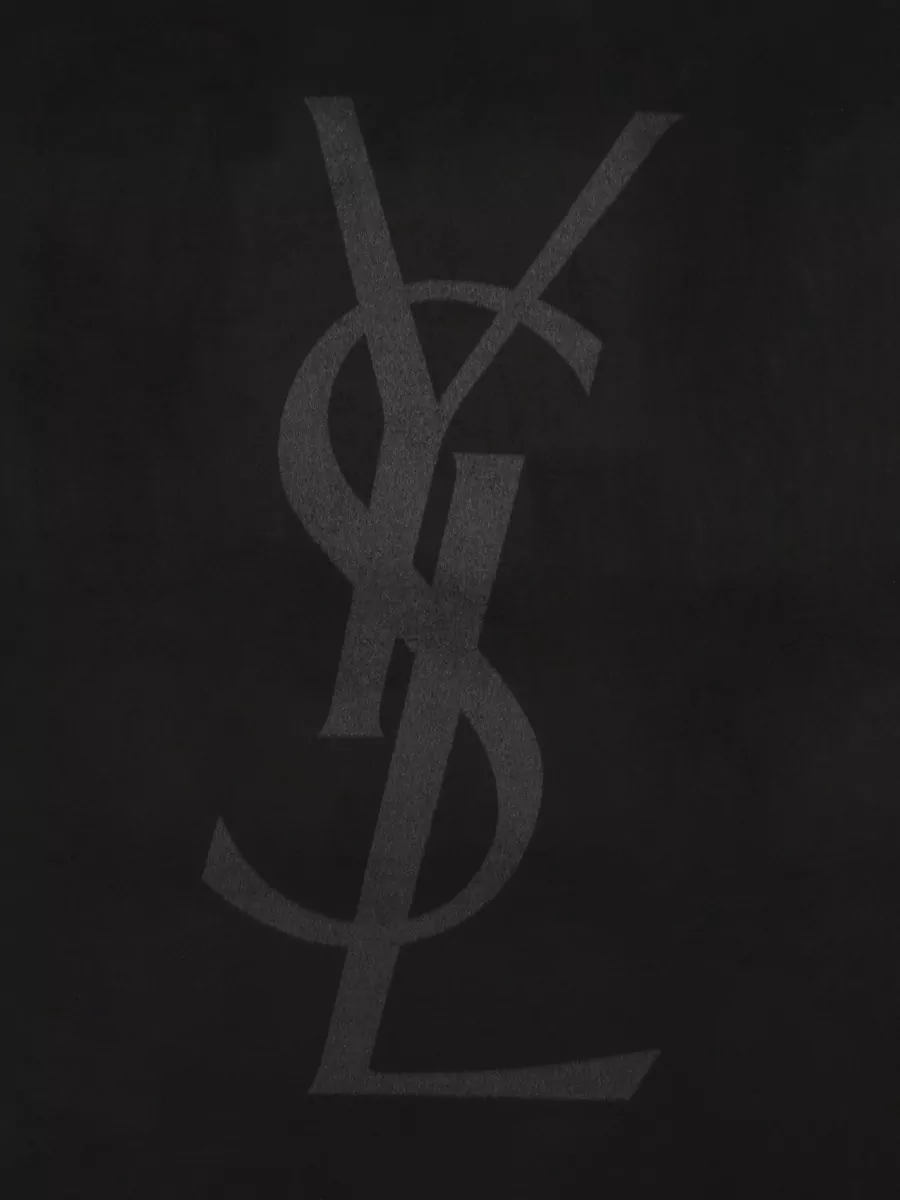 Saint Laurent Rectangular Scarf Fringed Edges Long Design