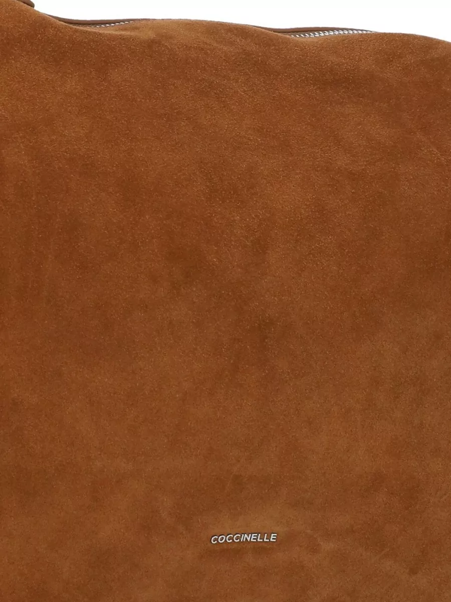 Coccinelle Suede Leather Shoulder Bag Adjustable Handle