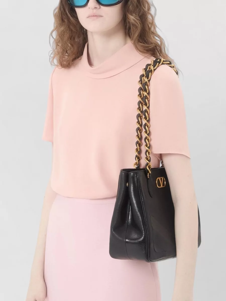 Valentino Short Sleeve Mock Neck Womens Top