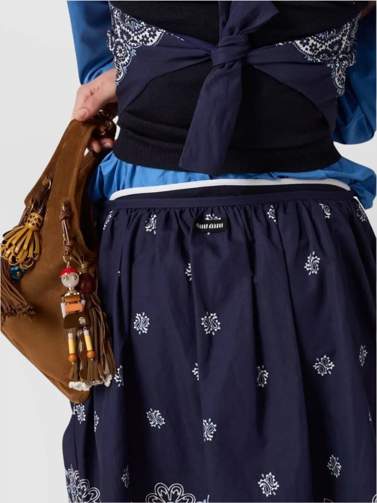 Miu Miu Floral Bordered Gathered Skirt