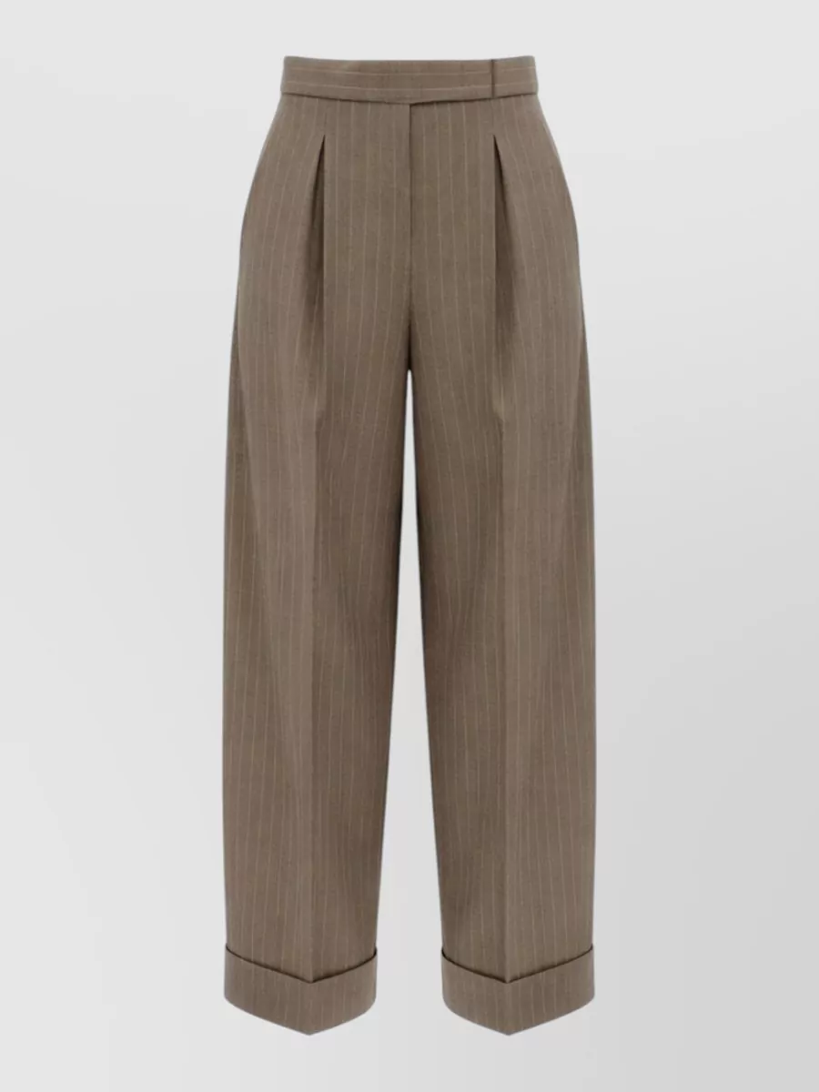 Max Mara Pinstripe Wool Tailored Trousers