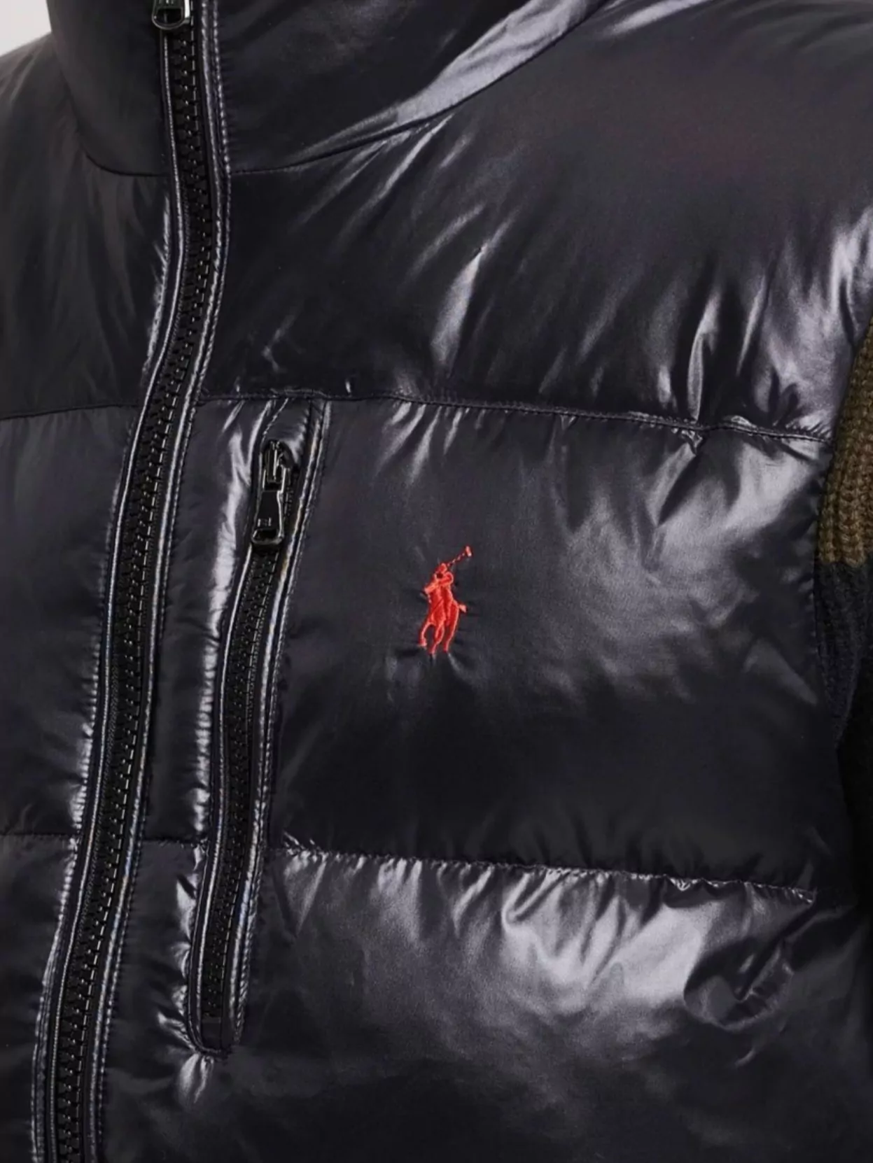 Ralph Lauren High Collar Sleeveless Quilted Vest