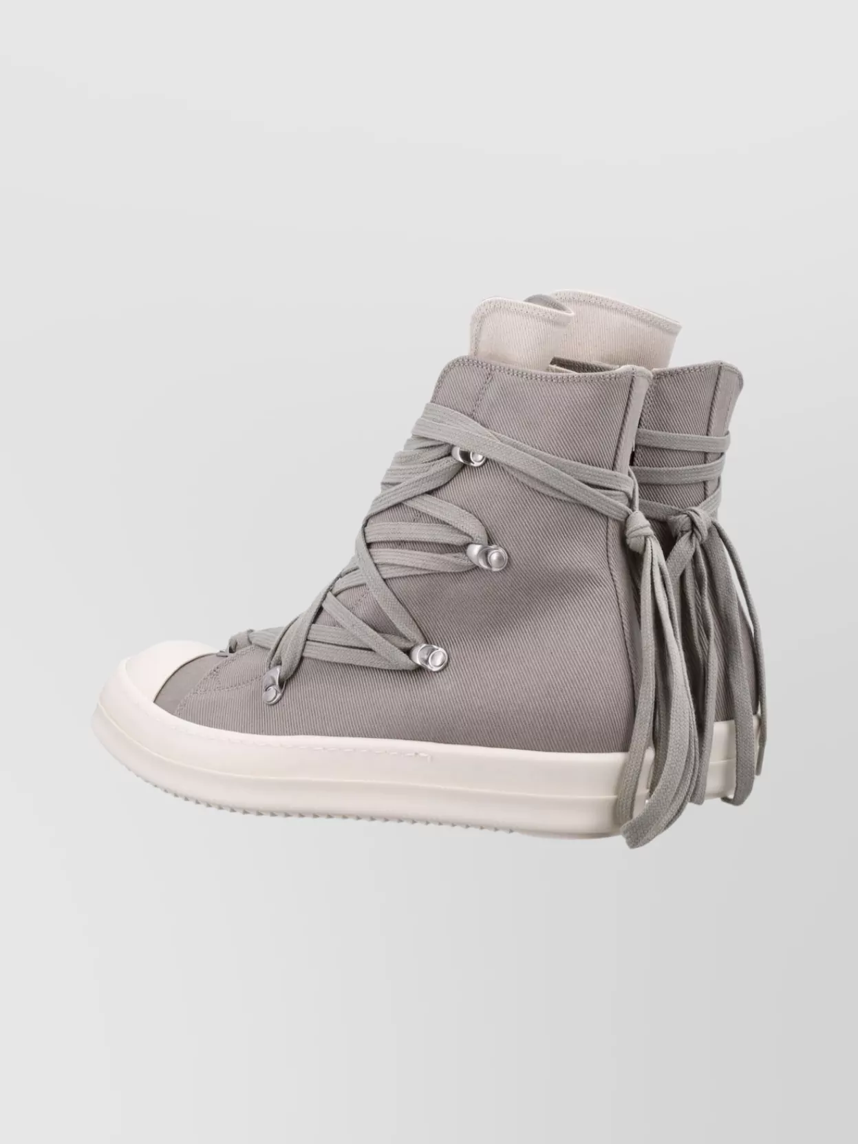 Rick Owens Drkshdw High-top Denim Sneakers Megalace Detail In Multi