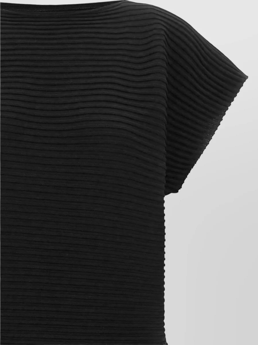 Pleats Please Issey Miyake Ribbed Boat Neck Midi Dress