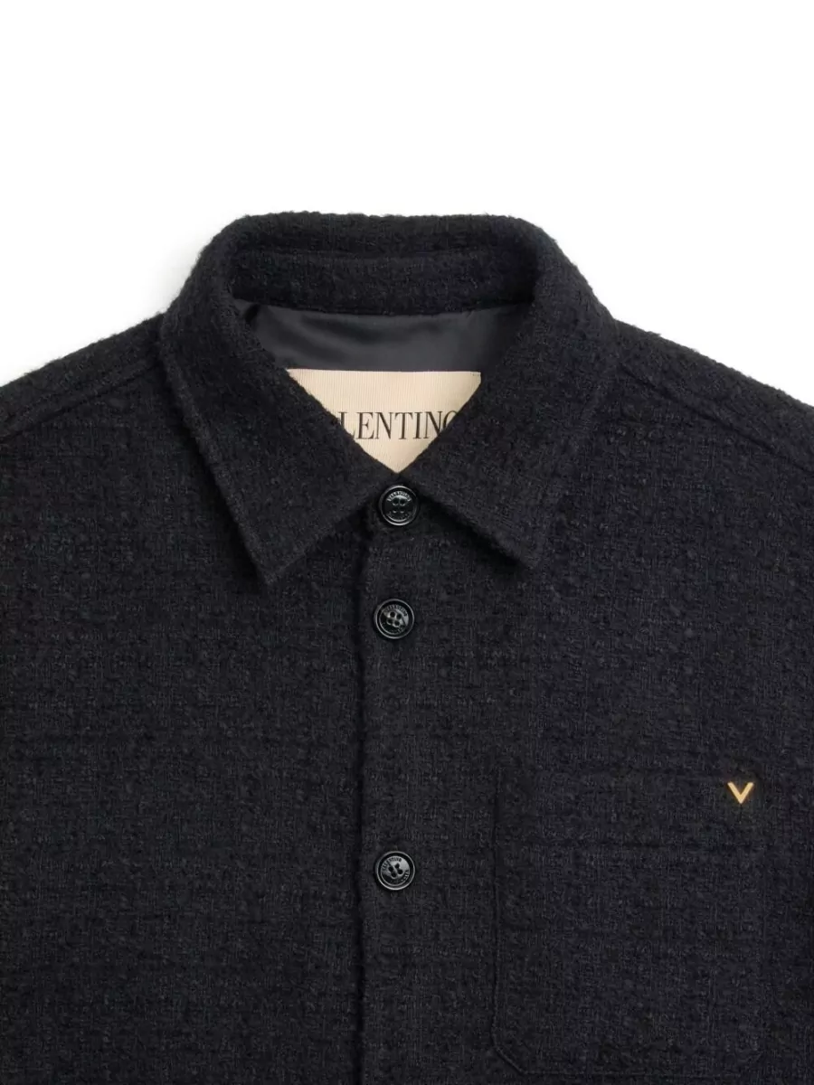 Valentino Tweed Oversized Single-Breasted Coat