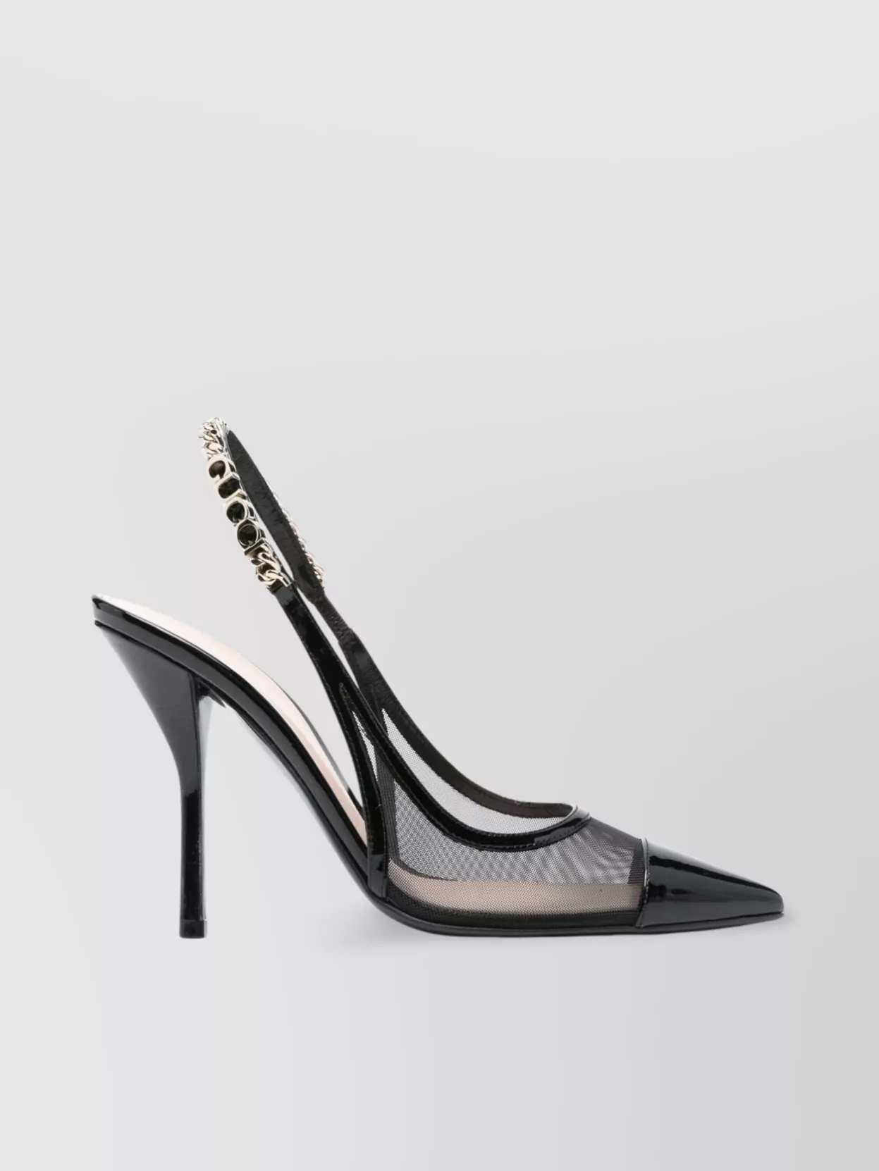 Shop Gucci Signoria Slingback Pumps Chain Detail
