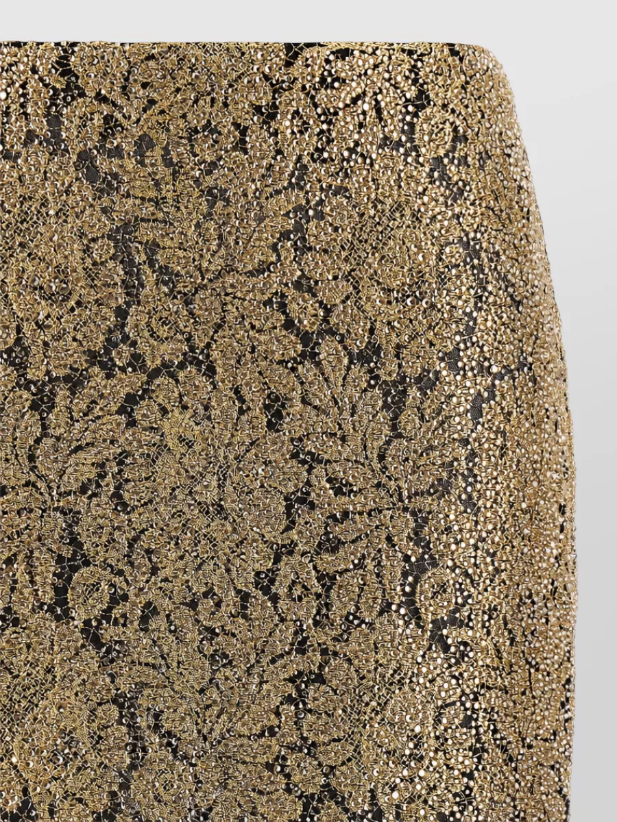 Ermanno Scervino Embroidered Tulle Knee Length Pencil Skirt