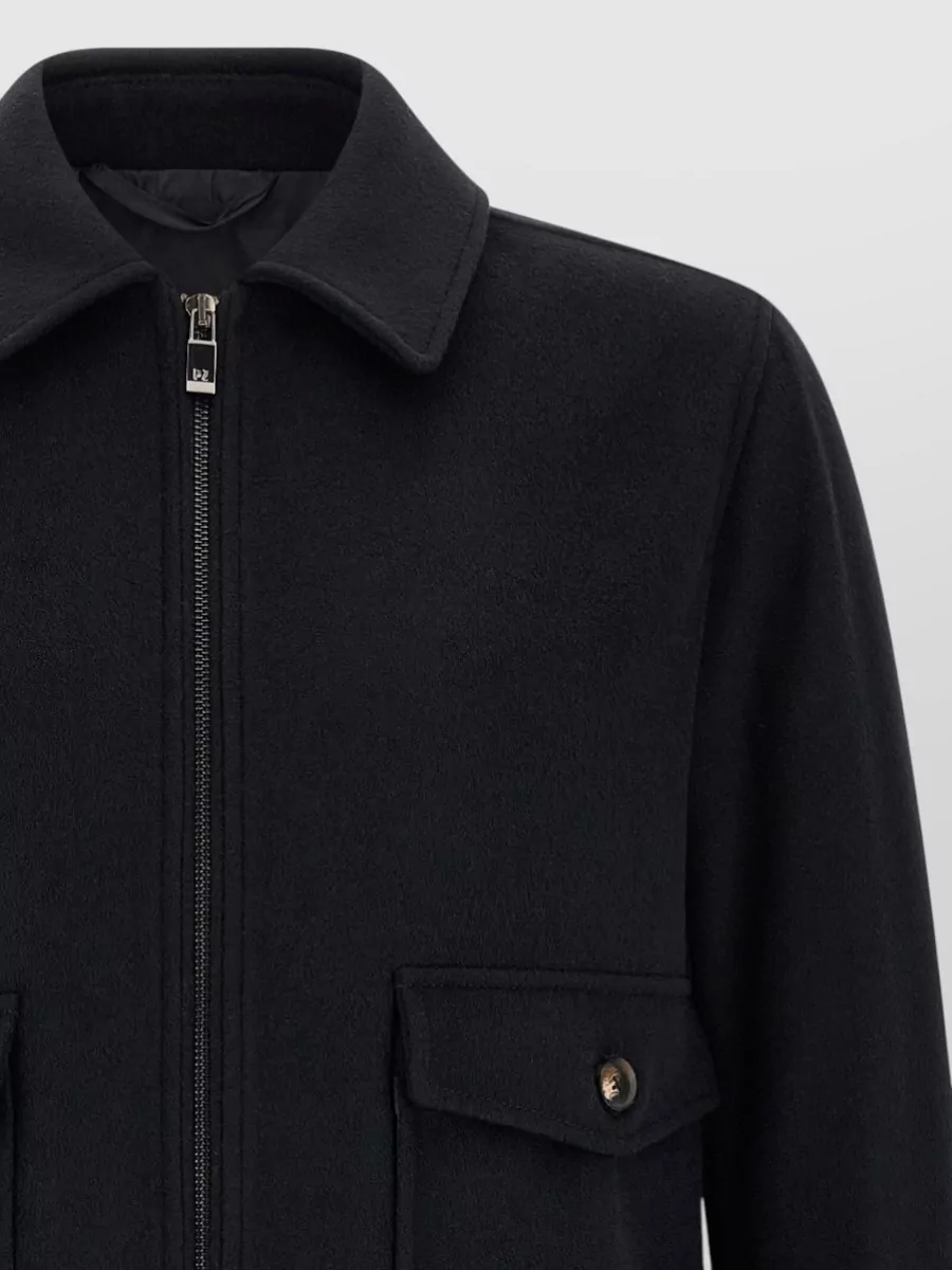 Pal Zileri Wool Single-Breasted Bomber Jacket