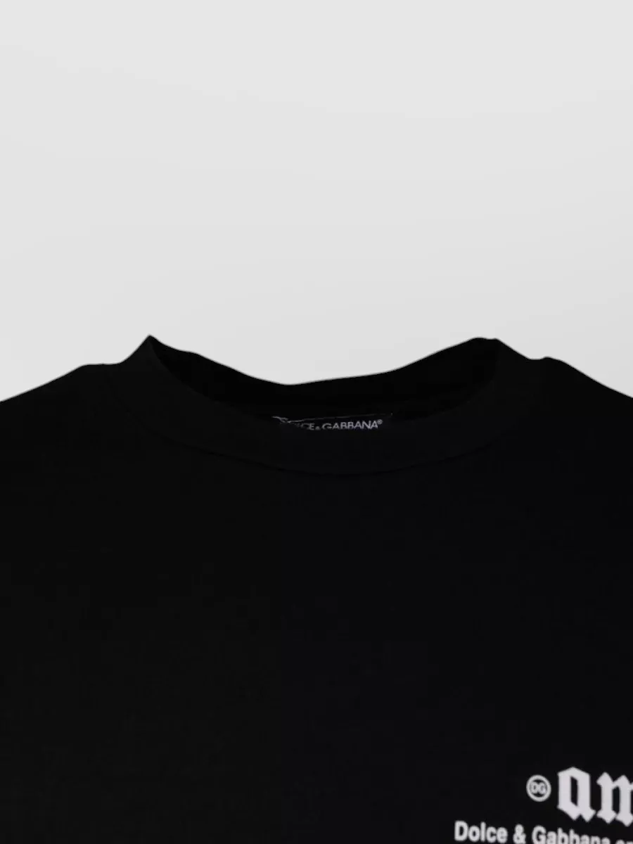 Dolce&Gabbana Amore Print Cotton Crew Neck T-Shirt