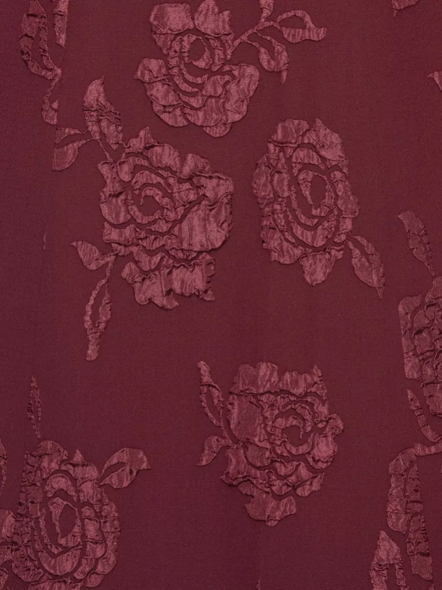 Rotate Jacquard Sleeveless Keyhole Flared Midi Dress