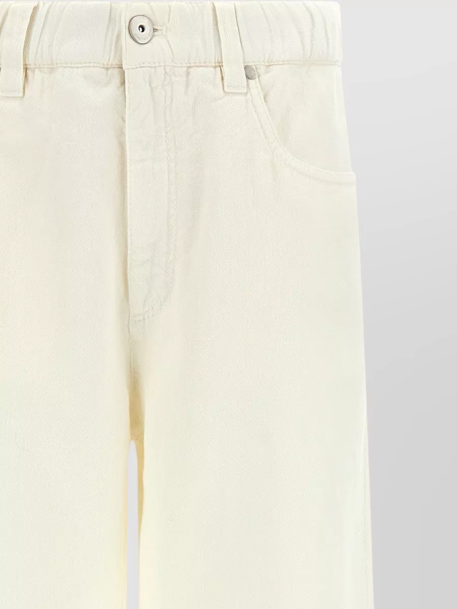 Brunello Cucinelli Cotton Trousers Belt Loops Back Pockets