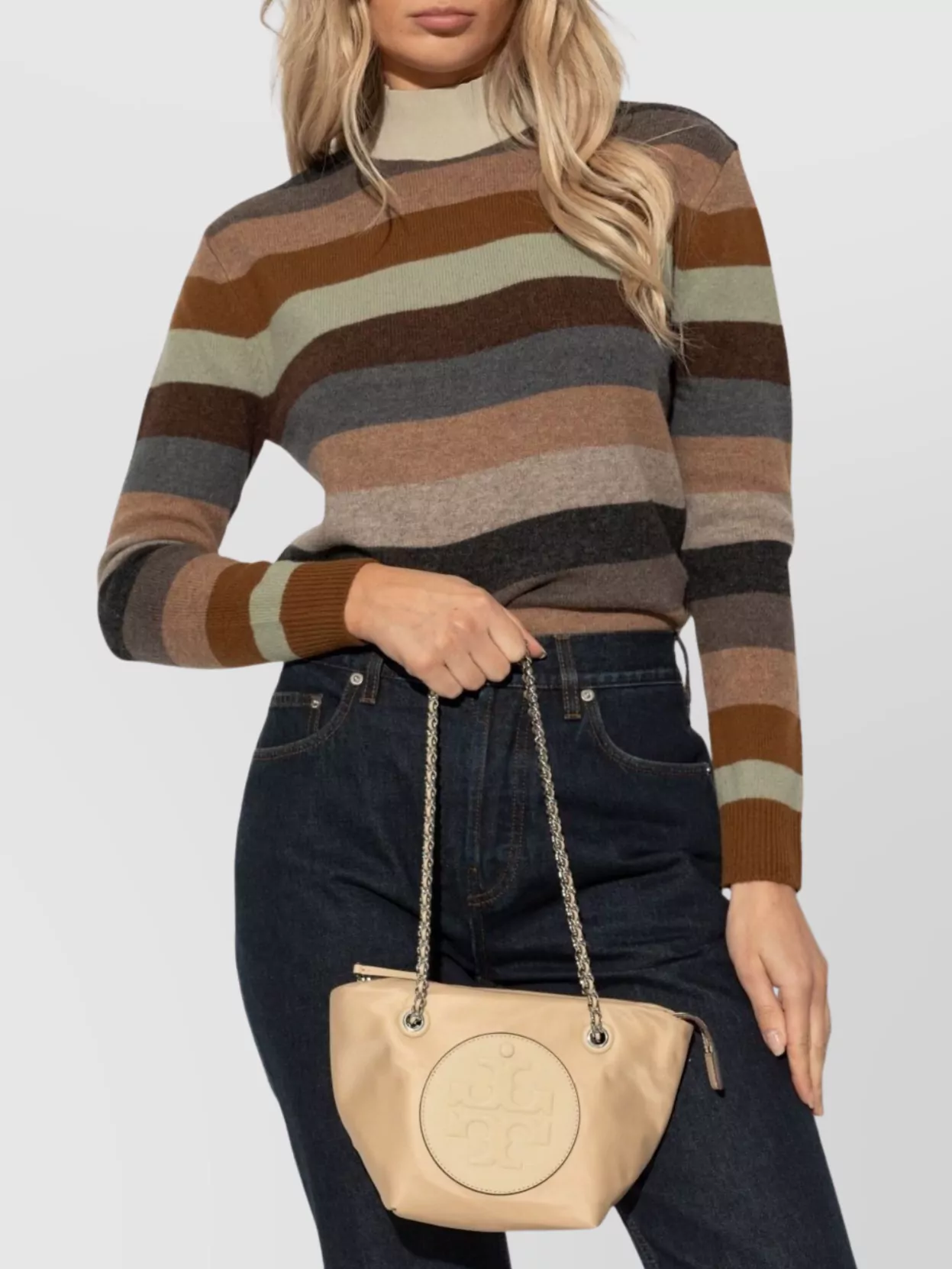 Tory Burch Oval Shape Chain Strap Dual Handles