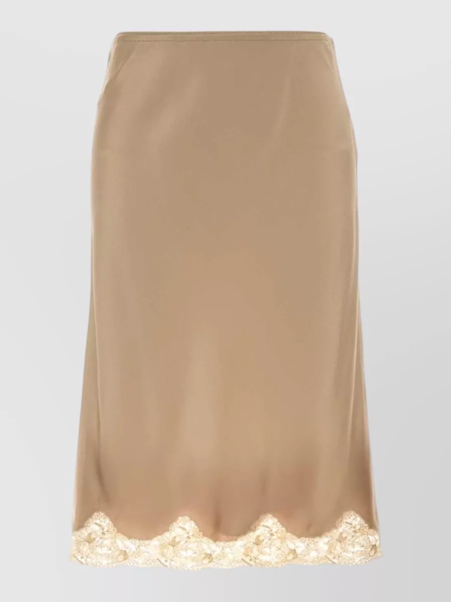 Saint Laurent Silk satin fitted skirt