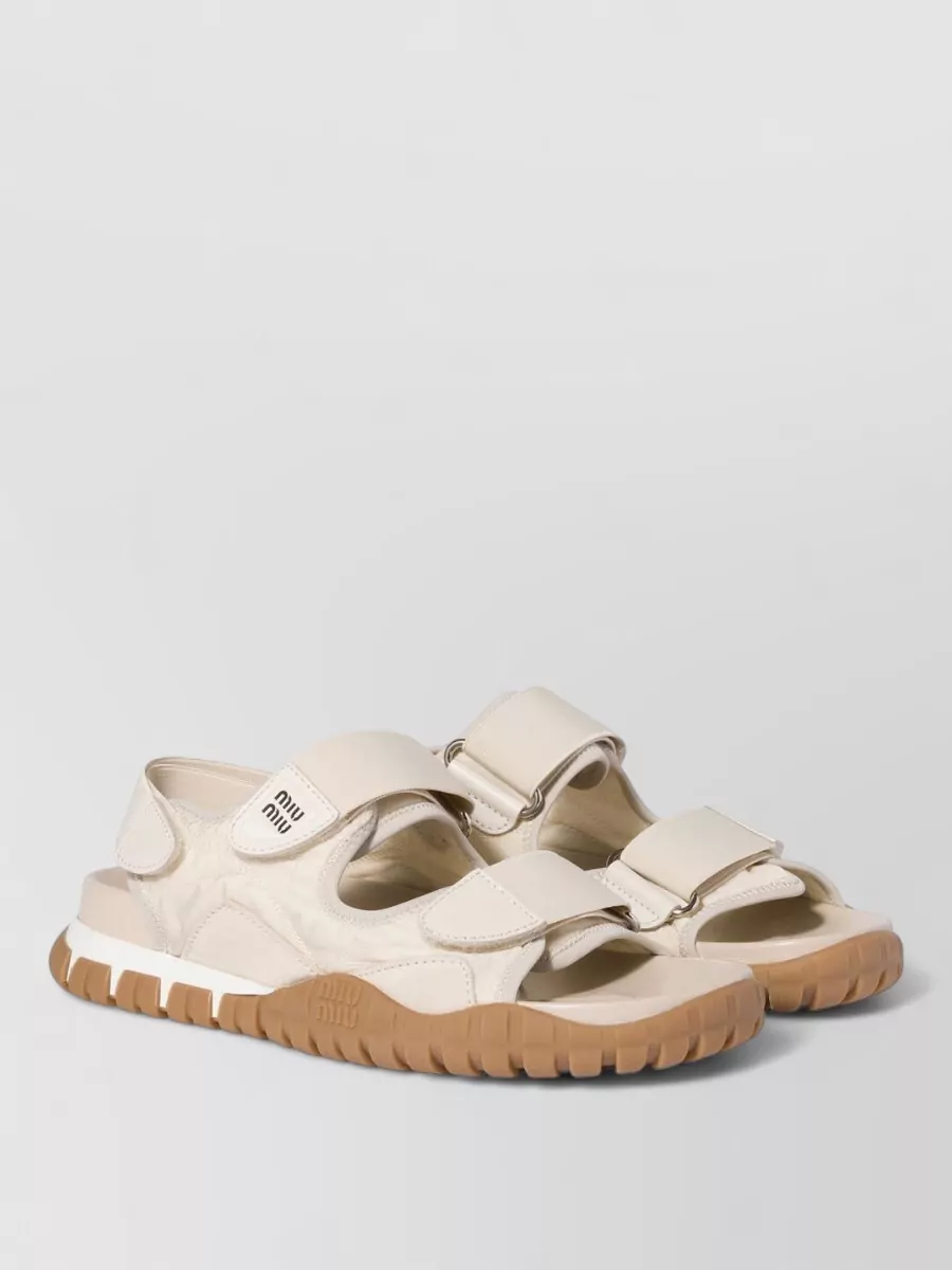 Miu Miu technical fabric and suede sandals