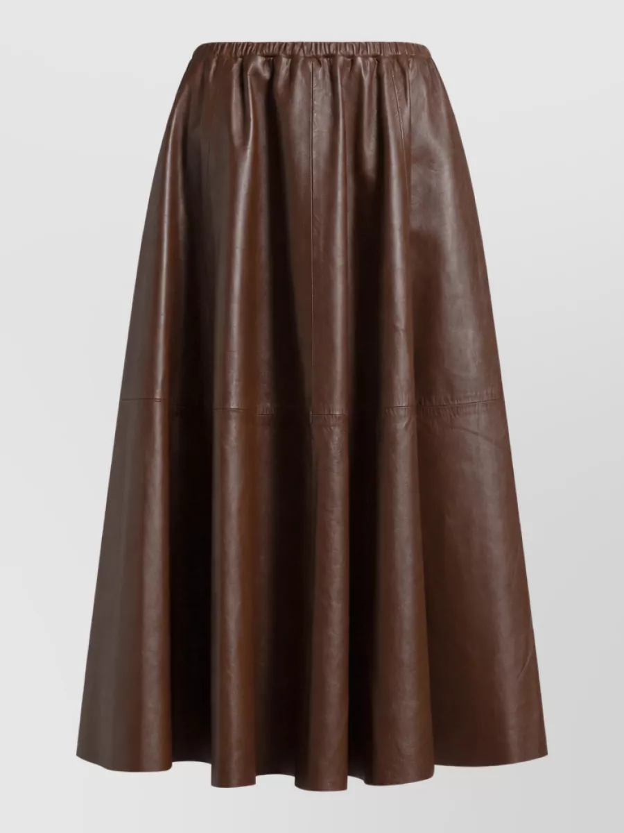 Alberta Ferretti leather full skirt