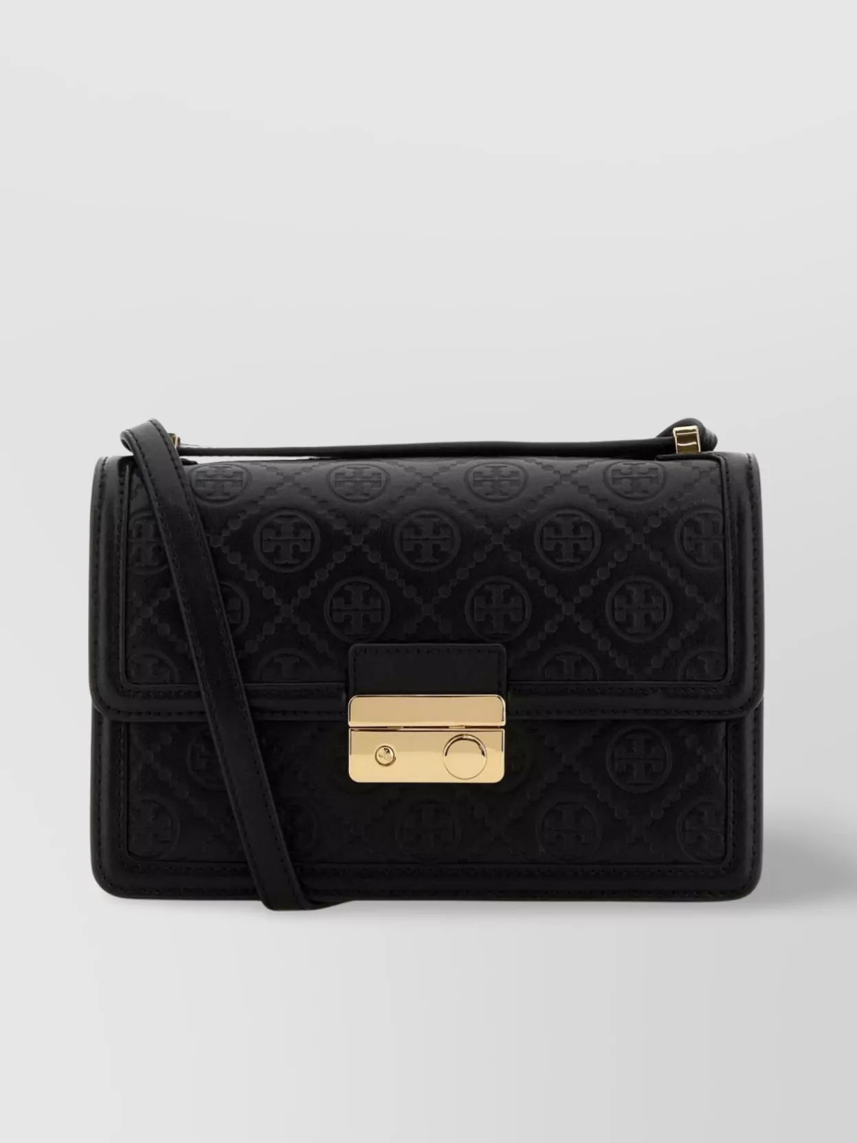 Tory Burch Adjustable Leather Cross-body Bag With Embossed Pattern