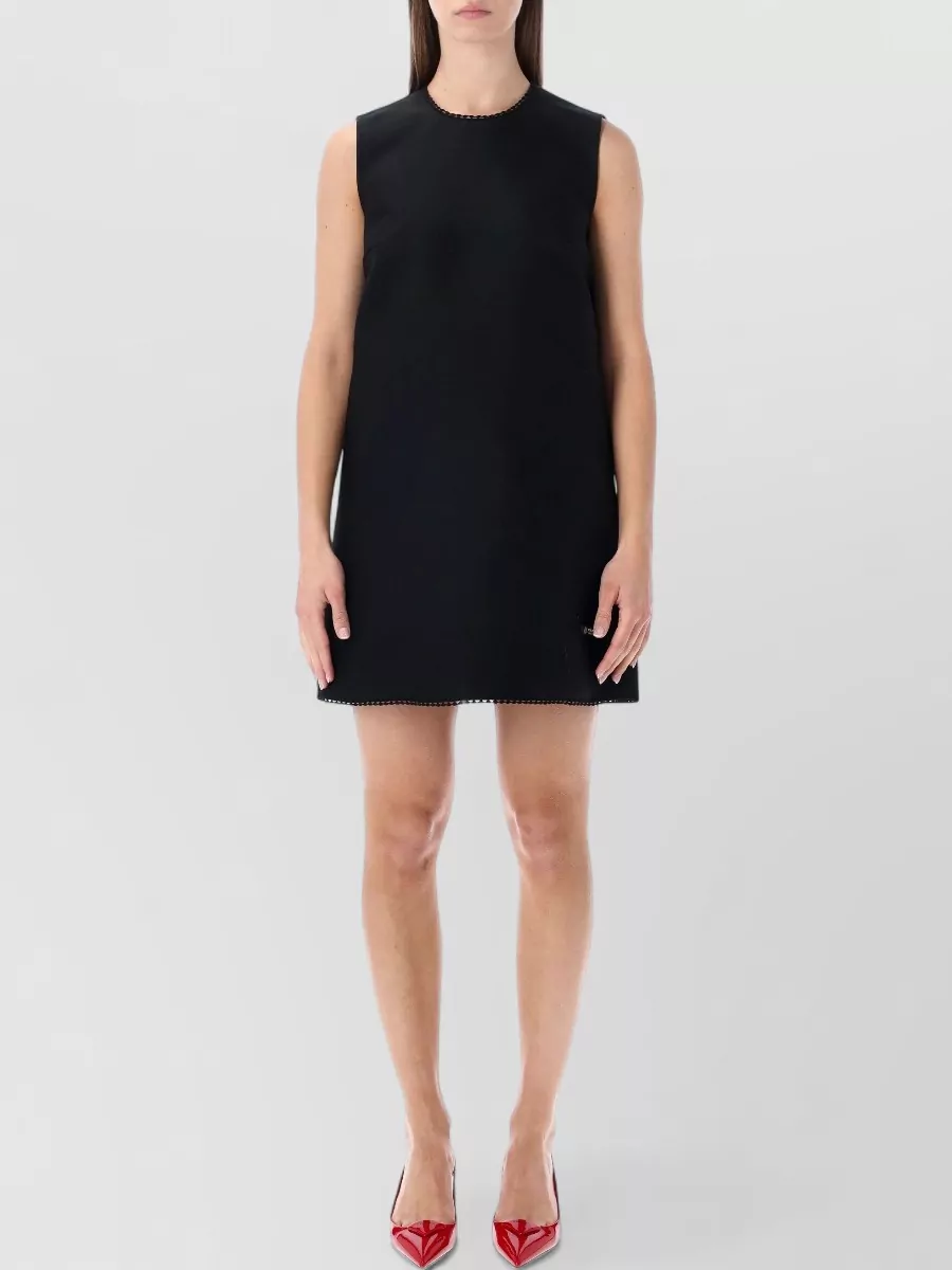 Prada Sleeveless Lace-Trim Mini Dress