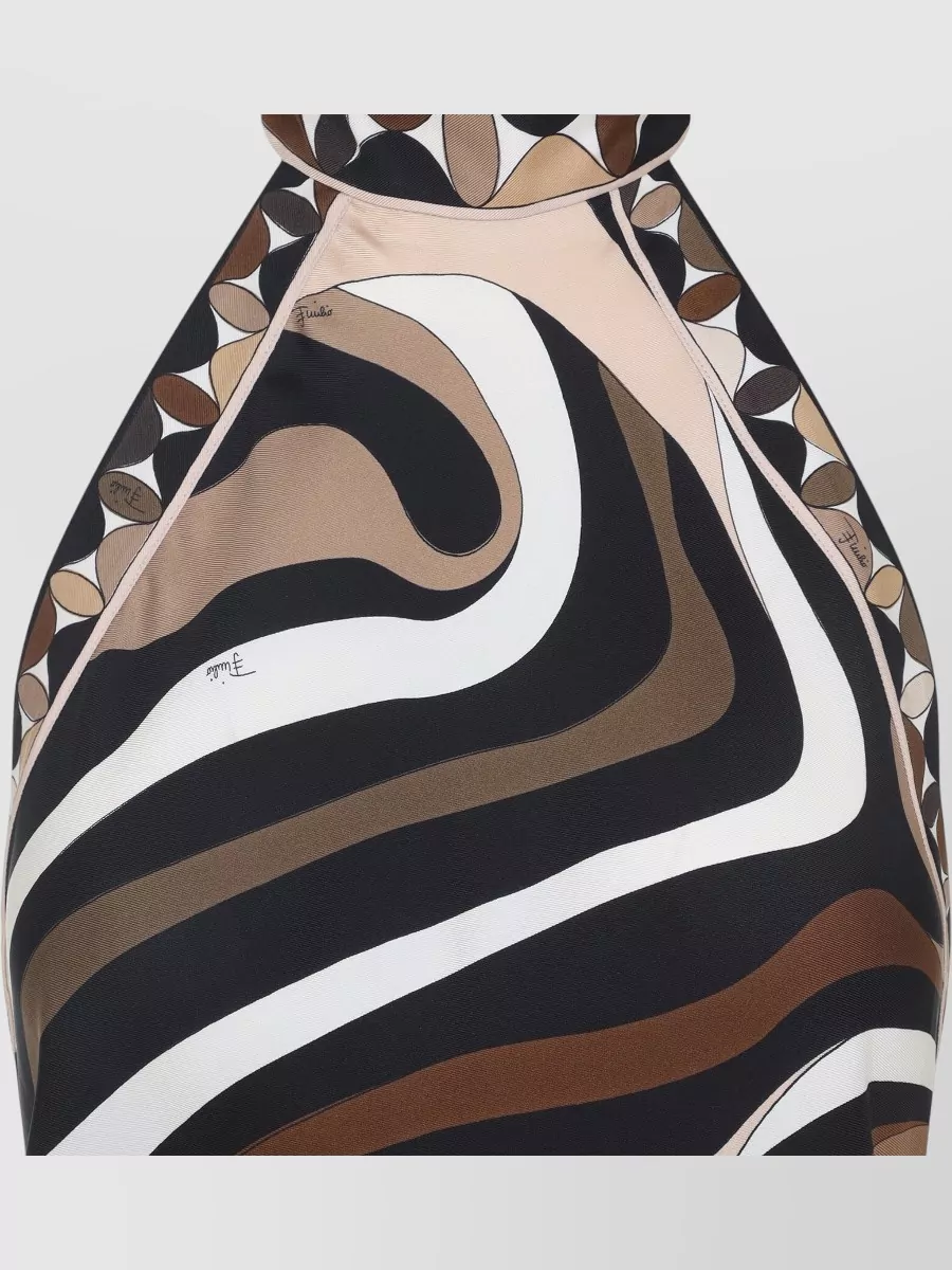 Pucci Asymmetric Hem Halter Neck Dress With Tie