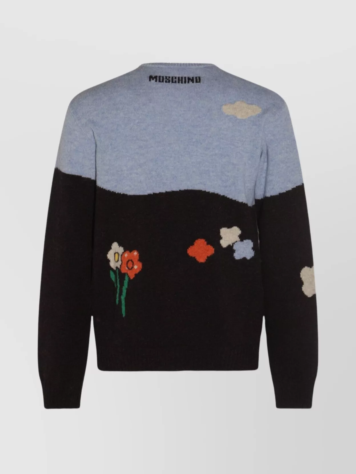 Moschino Ribbed Crewneck Sweater Graphic Pattern
