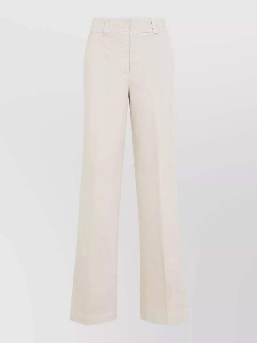 Peserico cotton high-rise wide-leg trousers