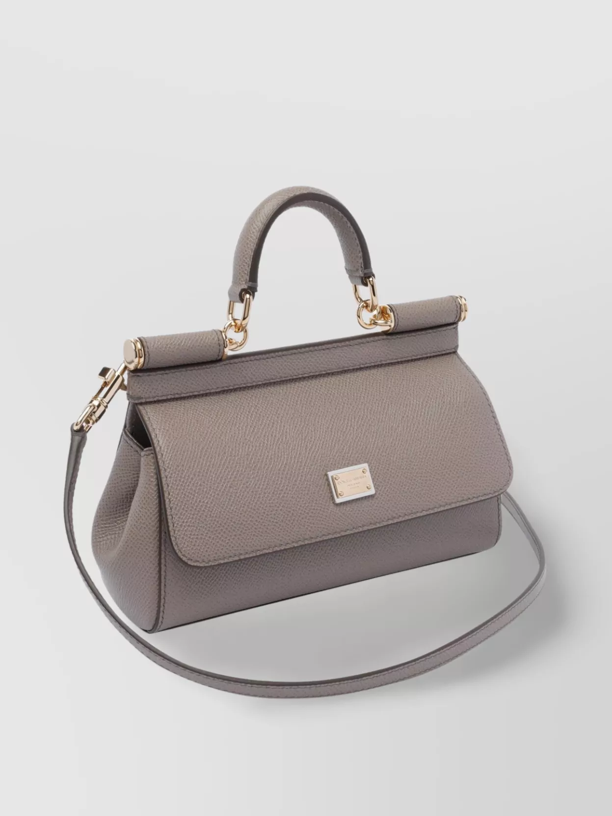 Dolce & Gabbana Structured Sicily Cross-body Bag With Detachable Strap In Purple