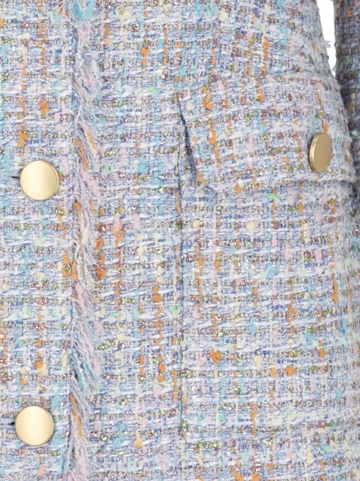 Tagliatore Frayed Edge Button Front Blazer In Multi