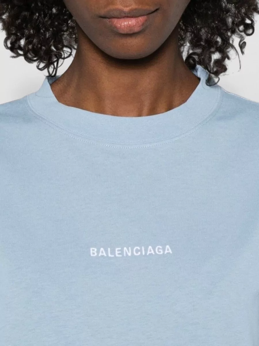 Balenciaga Short Sleeve Top Crew Neck Design