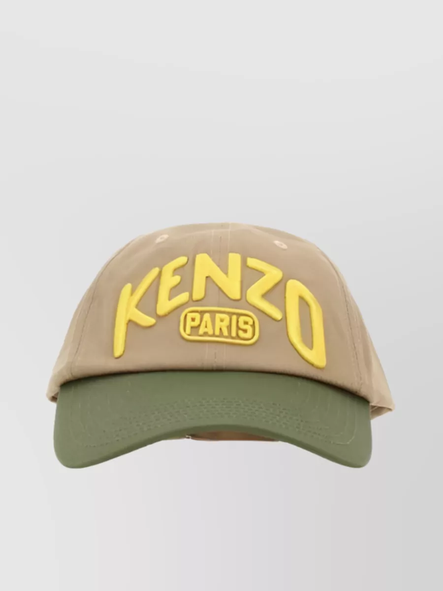 Shop Kenzo Signature Embroidered Baseball Hat In Cream