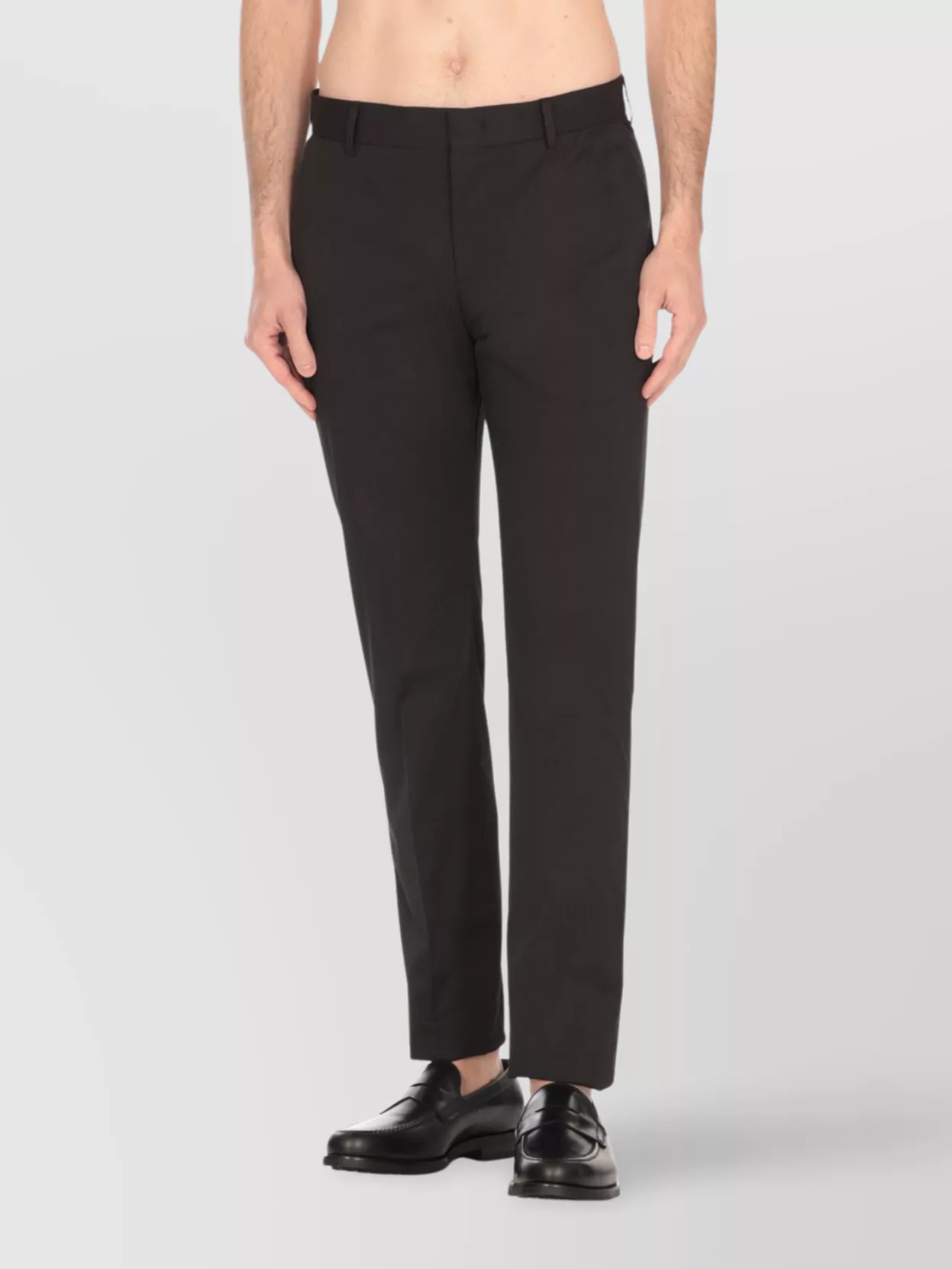 Pt Torino Straight Cut Trousers With Back Pocket And Belt Loops In Blue