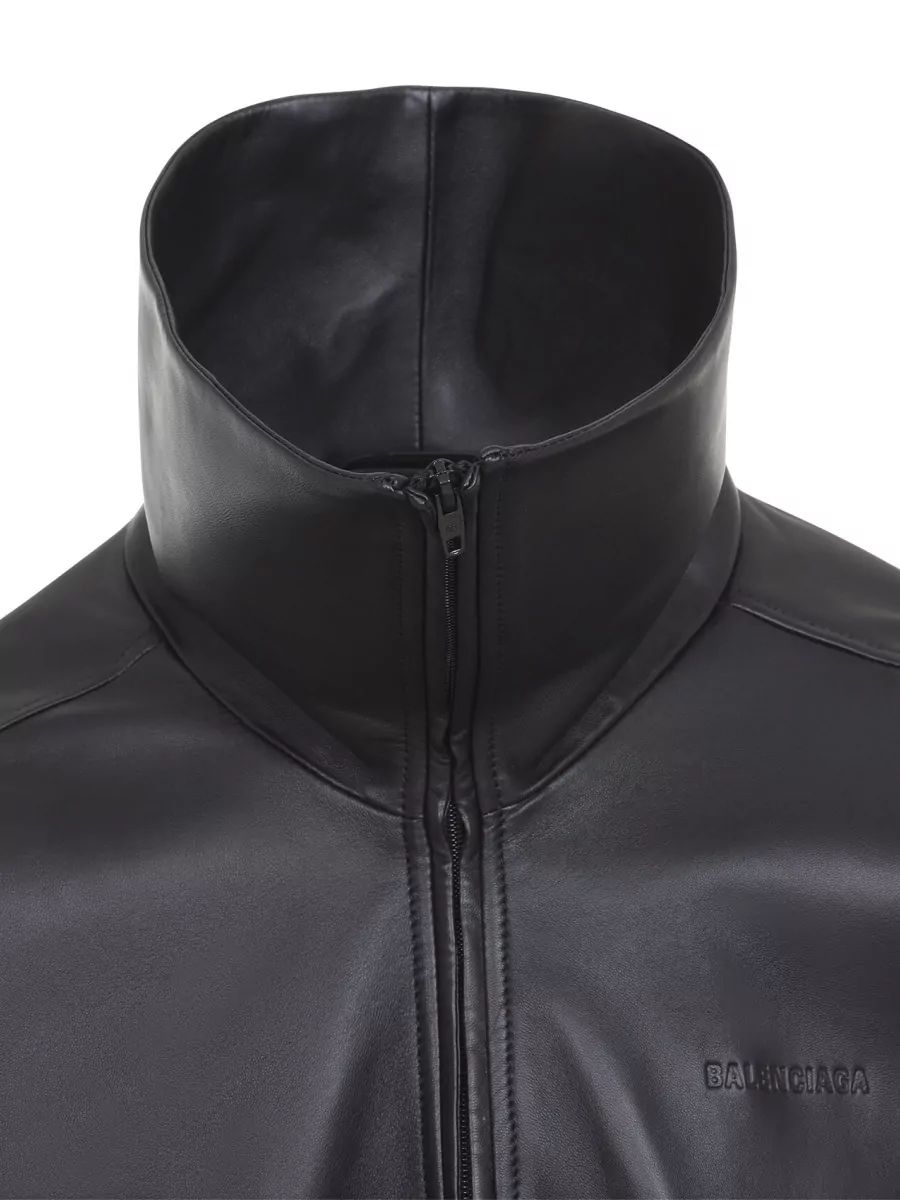 Balenciaga Lamb Leather High-Neck Jacket