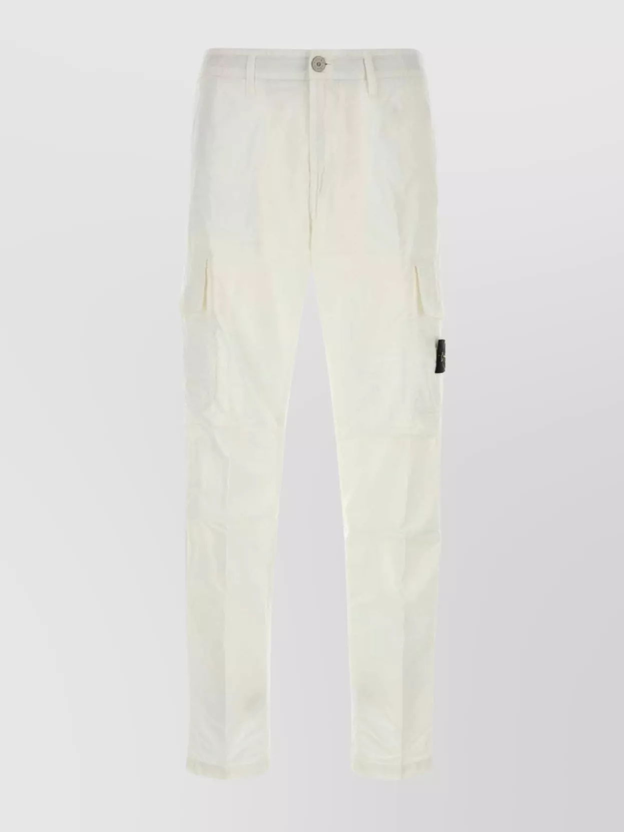 Shop Stone Island Twill Cargo Pant With Multiple Pockets In White