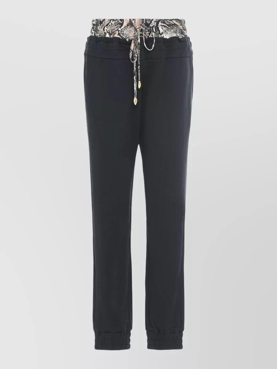 Just Cavalli Soft Fabric Jogger Style Trousers In Black